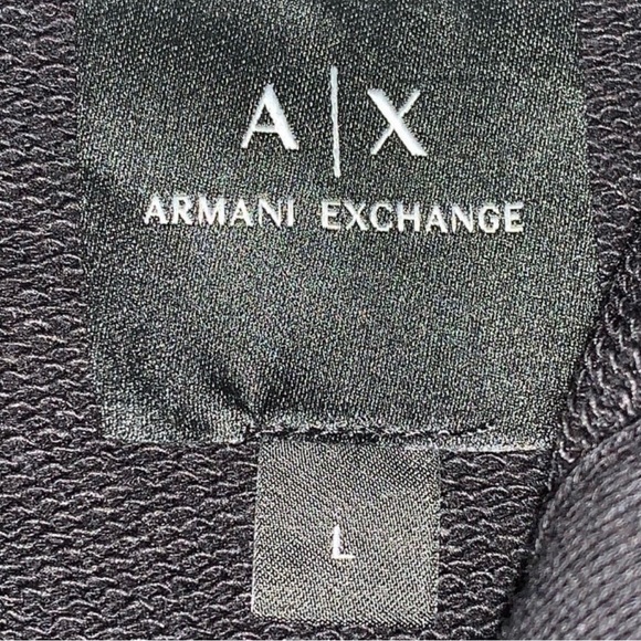 Mens Black A/X Armani Exchange Full Zip Hoodie Jacket Large - Picture 6 of 7